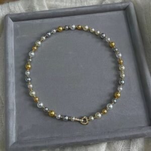 Two-wearing Stained Glass Pearl Necklace